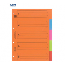 Next διαχωριστικά χάρτινα 1-5, Α4 Next διαχωριστικά χάρτινα 1-5, Α4